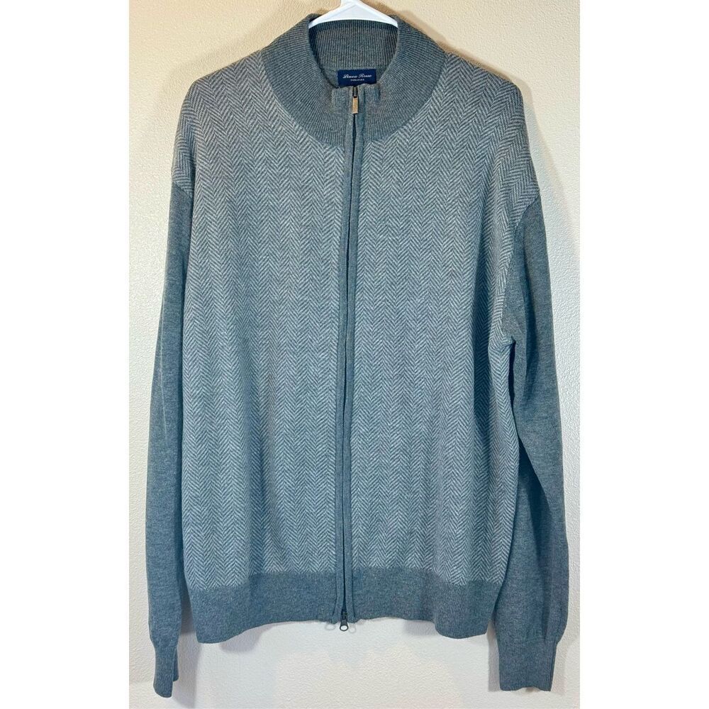 NWOT Patrick Assaraf Linea Rossa Merino Wool Blend Full Zip Sweater Men's XXL